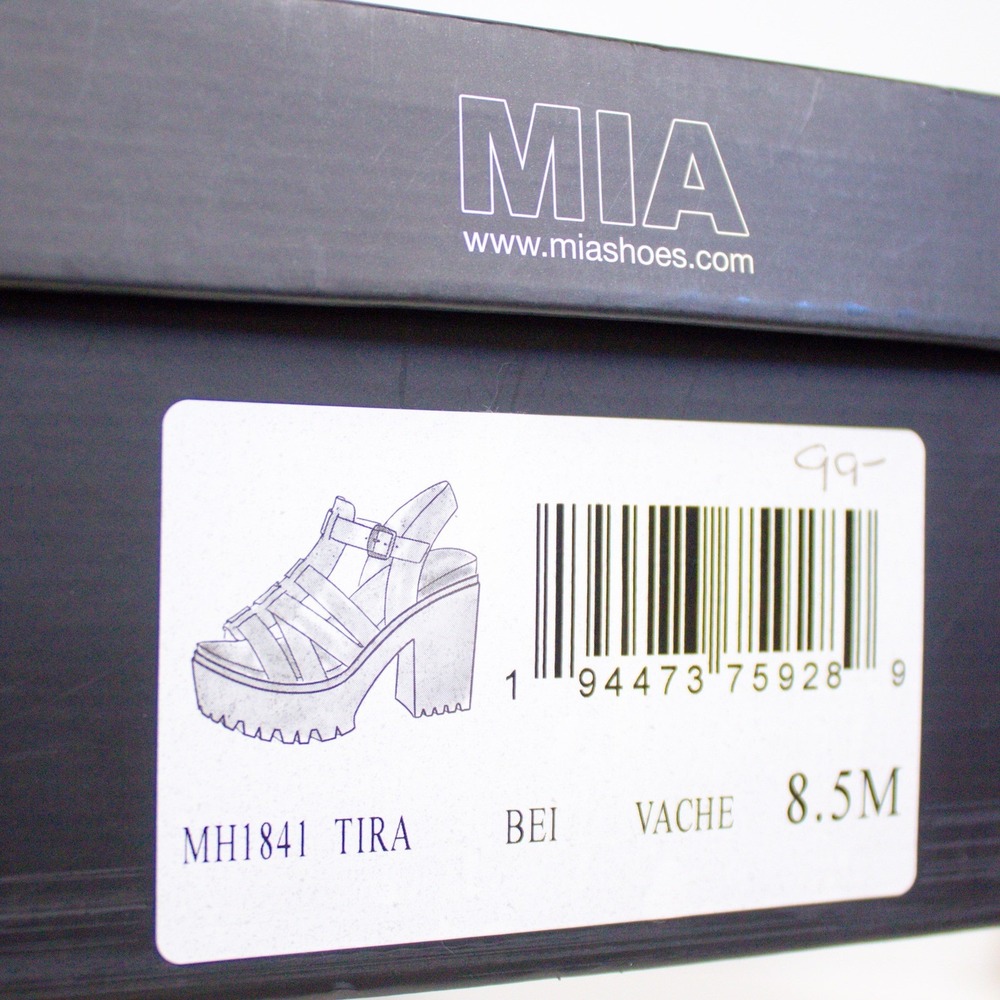 Brand New! MIA Tira Beige Lug Sole Platform Heel Strappy Sandal NIB - Picture 7 of 13